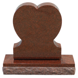 Red Granite Single Hearts Monuments