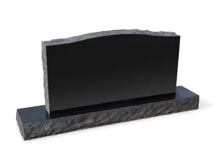 Black Granite Double Upright Headstone