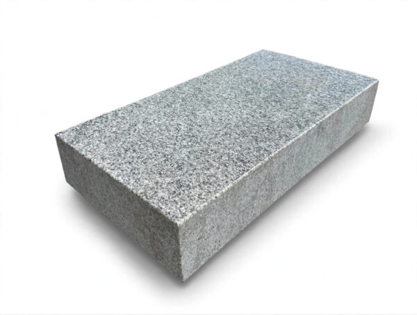 Grey granite flat marker 12x24x4, sawn edge side view